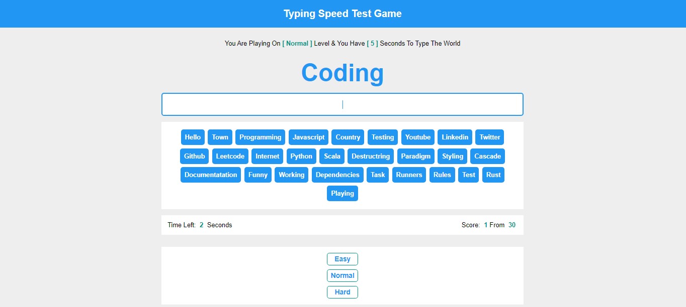 Typing Speed Test Game